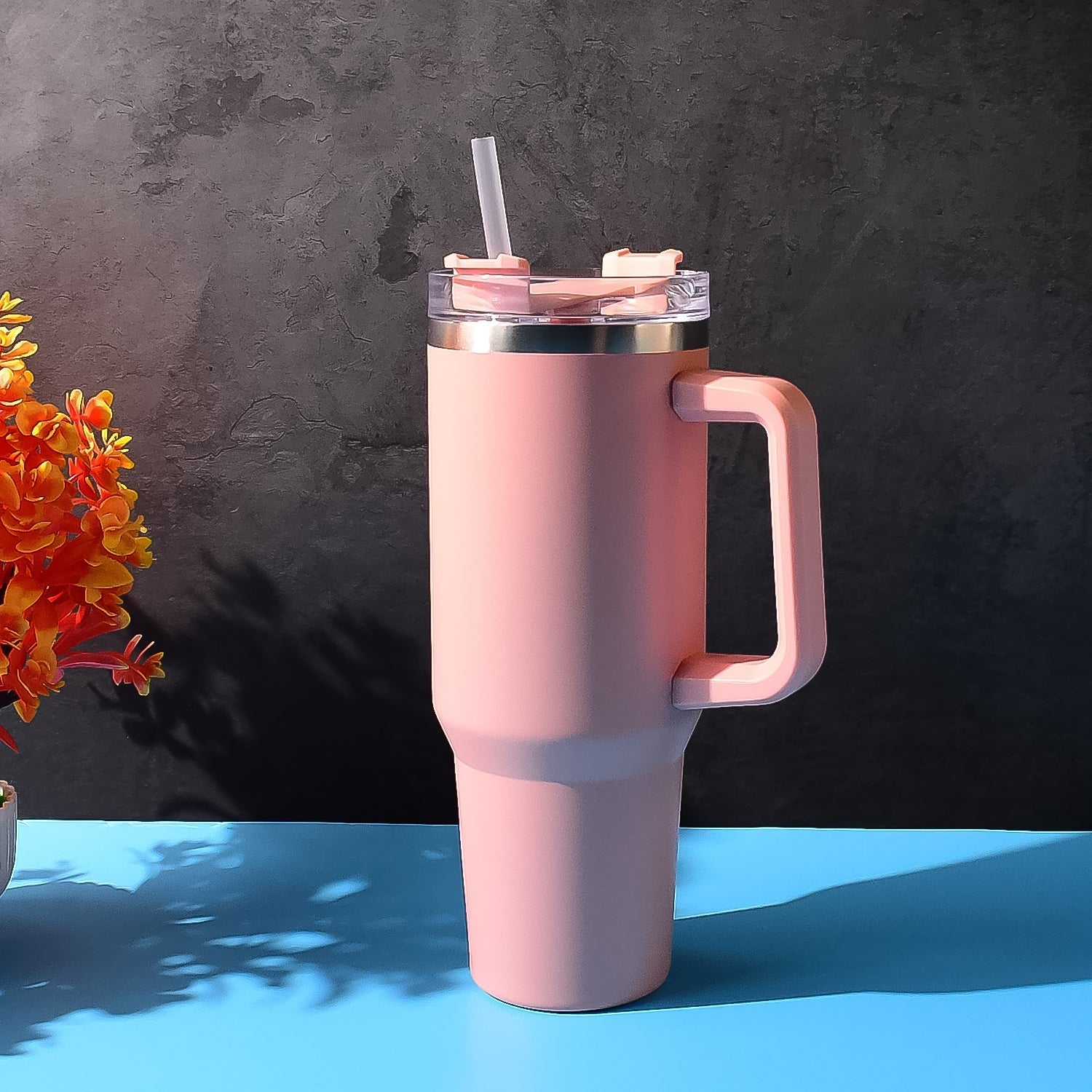 Customize / personalized Peach Extra Large Insulated Travel Mug, Tumbler (1200ML - 1 Pc)