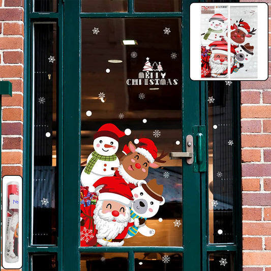 Christmas Theme Glass & Wall Sticker 90x60 cm â€“ (1 Pc)