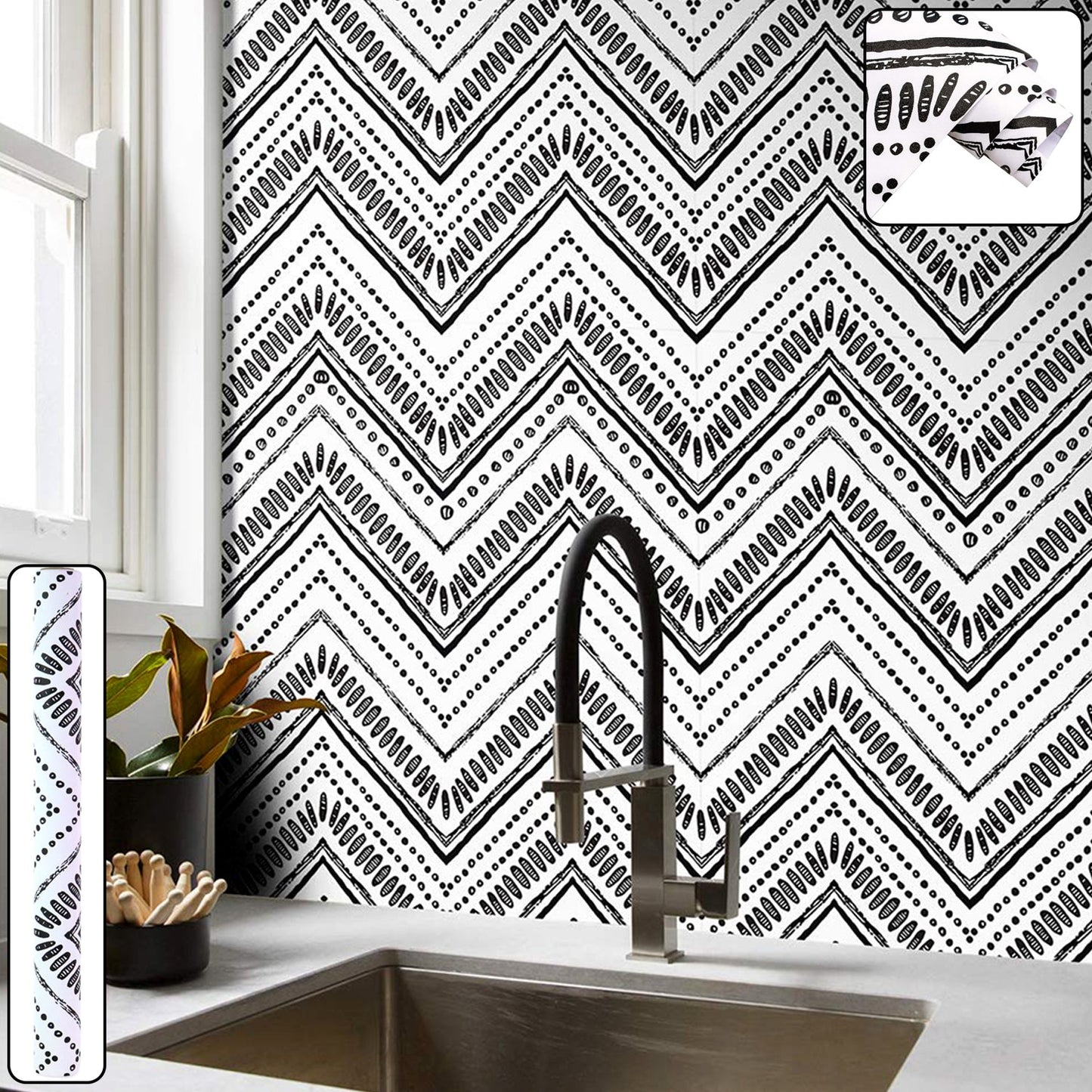 Waterproof Chevron Pattern Wall Sticker