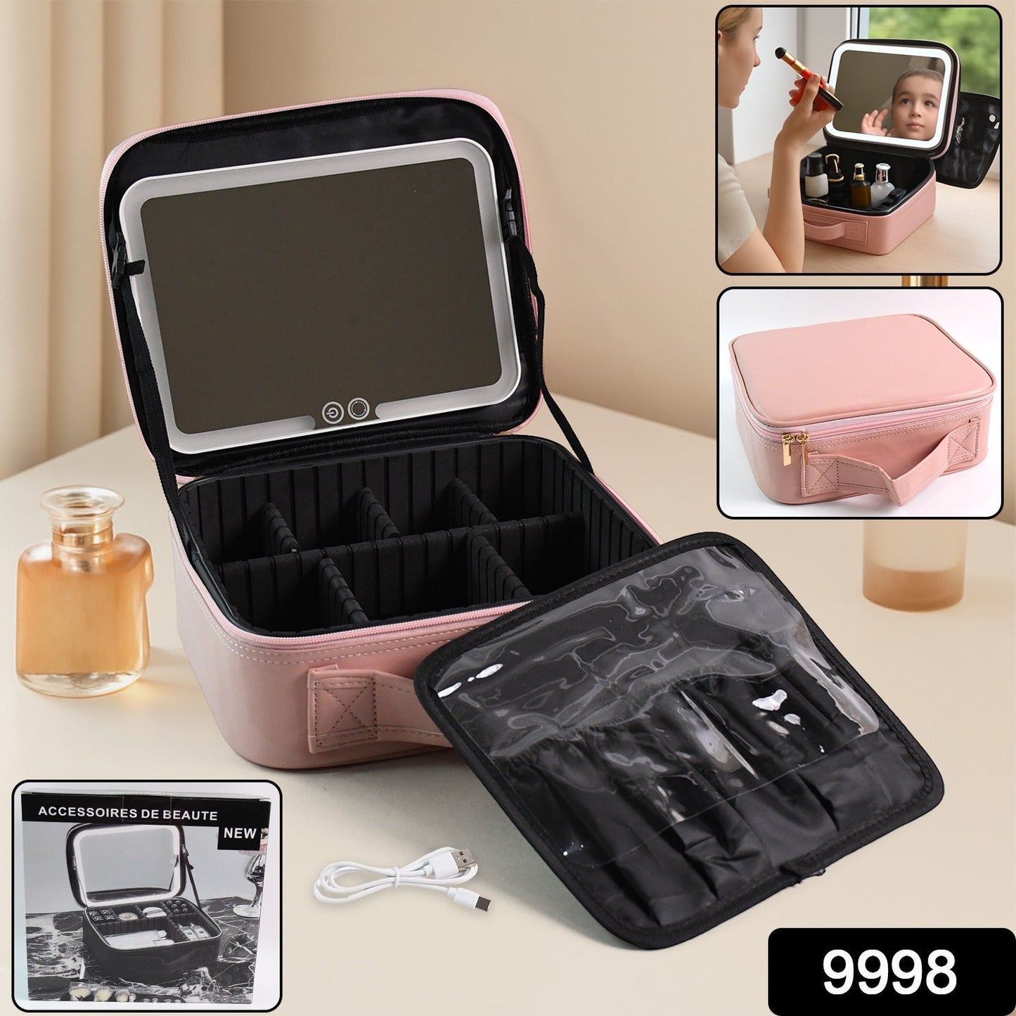 Premium LED Light Makeup Organizer Box