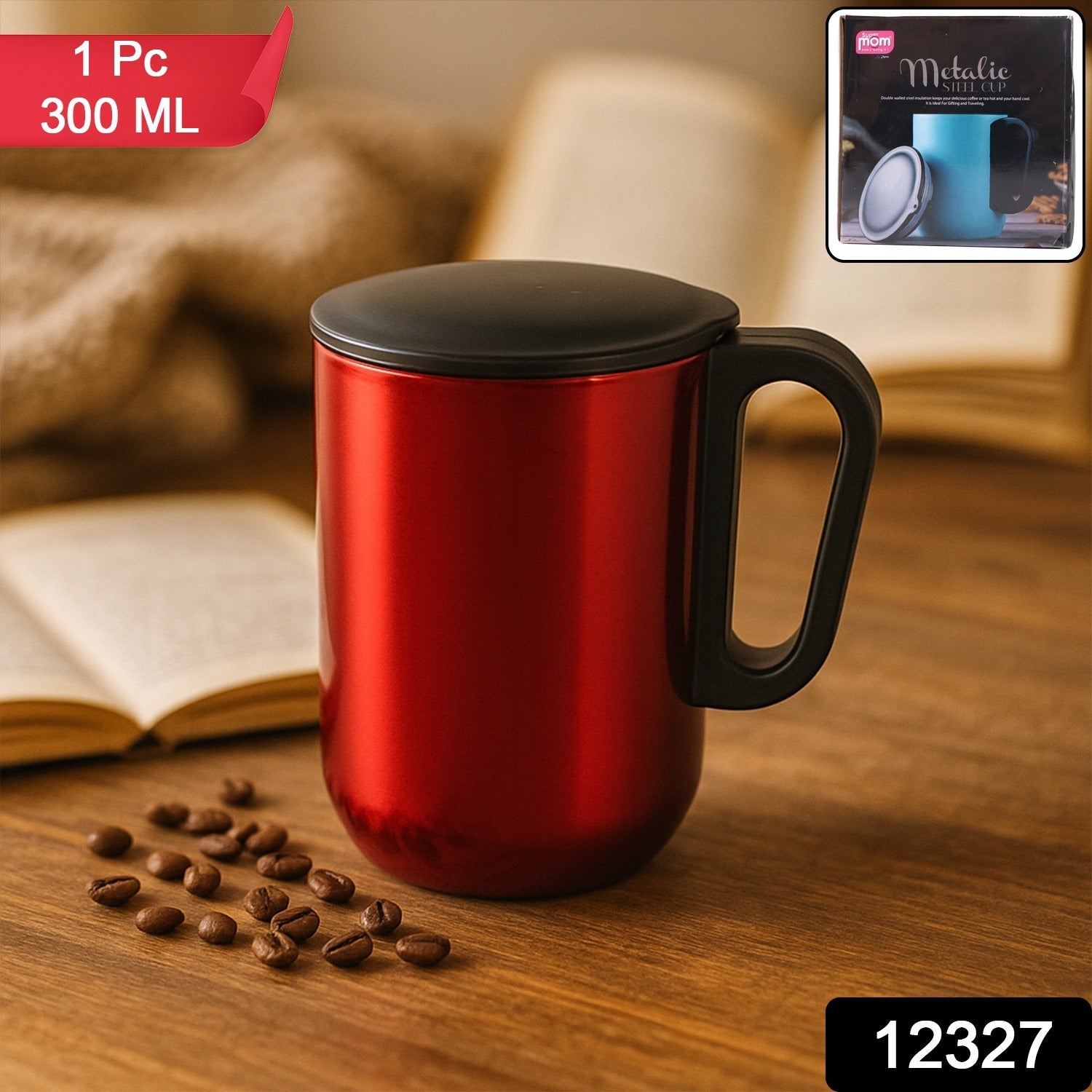 Stainless Steel Metallic Coffee Mug Approx 300ml (1 Pc)