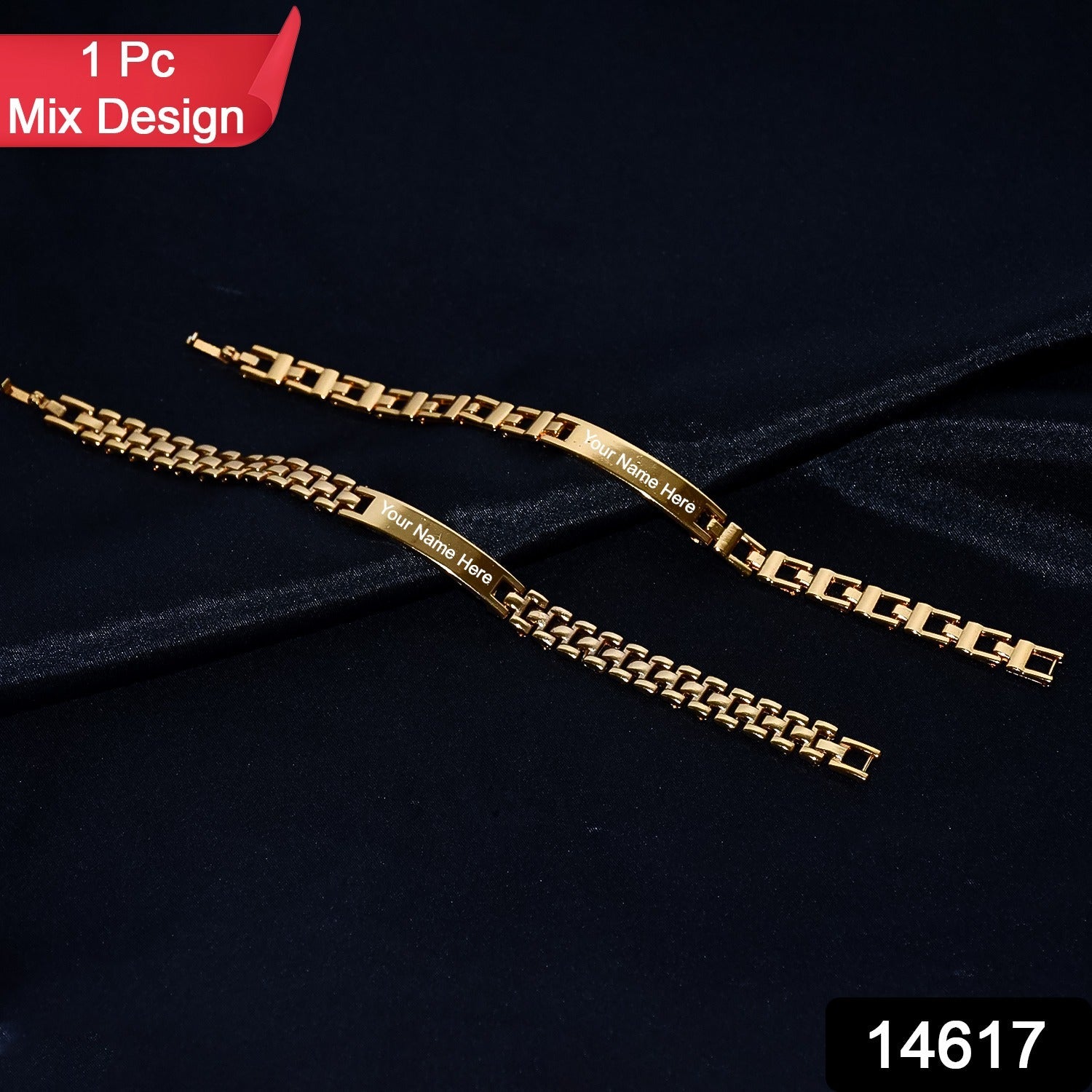 Customized Golden Bracelet for Men (Mix Design / 1 Pc)