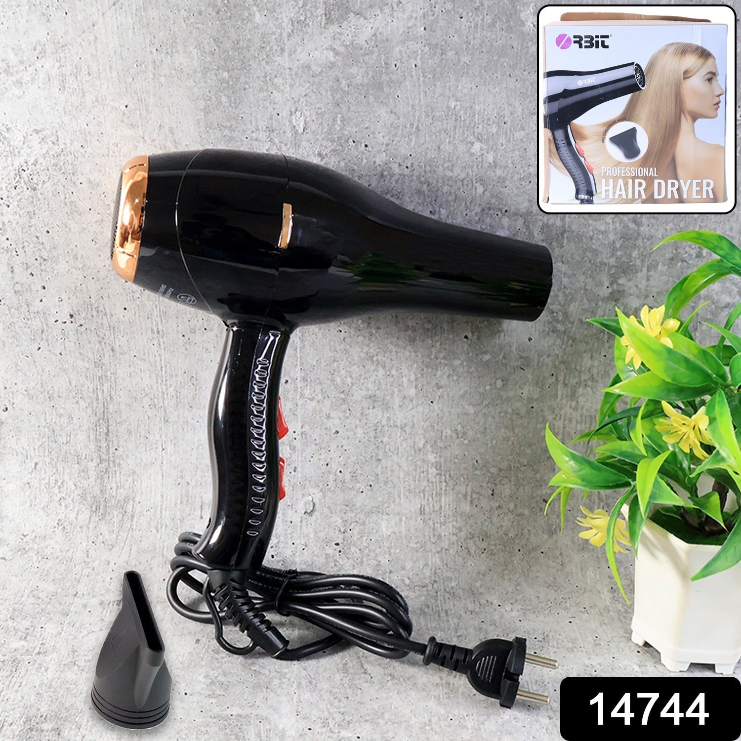 Orbit Professional Electric Hair Dryer with Concentrator Nozzle (1 Pc)