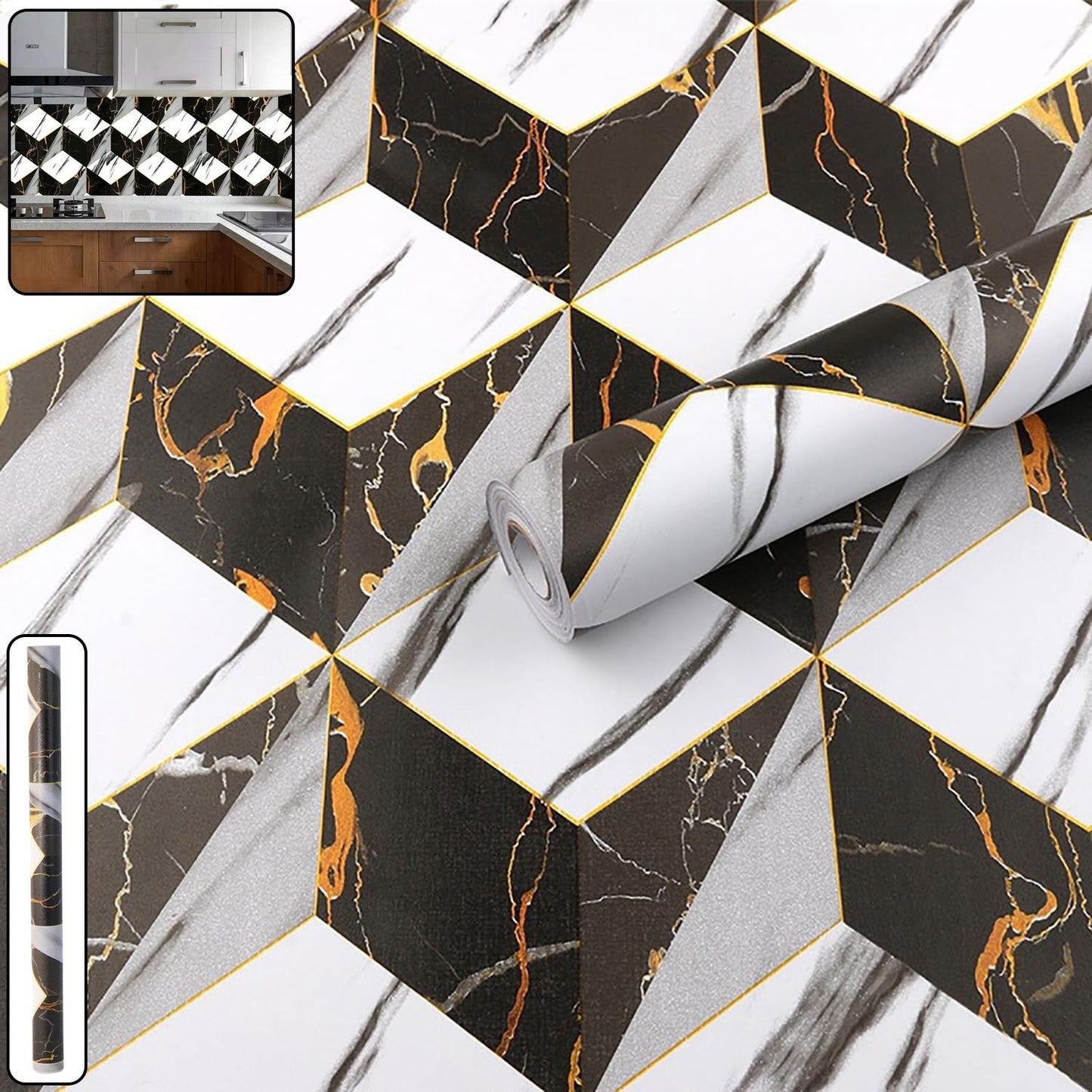 Self-Adhesive Waterproof Wallpaper Roll 45 cm x 1 m - (1 Pc)