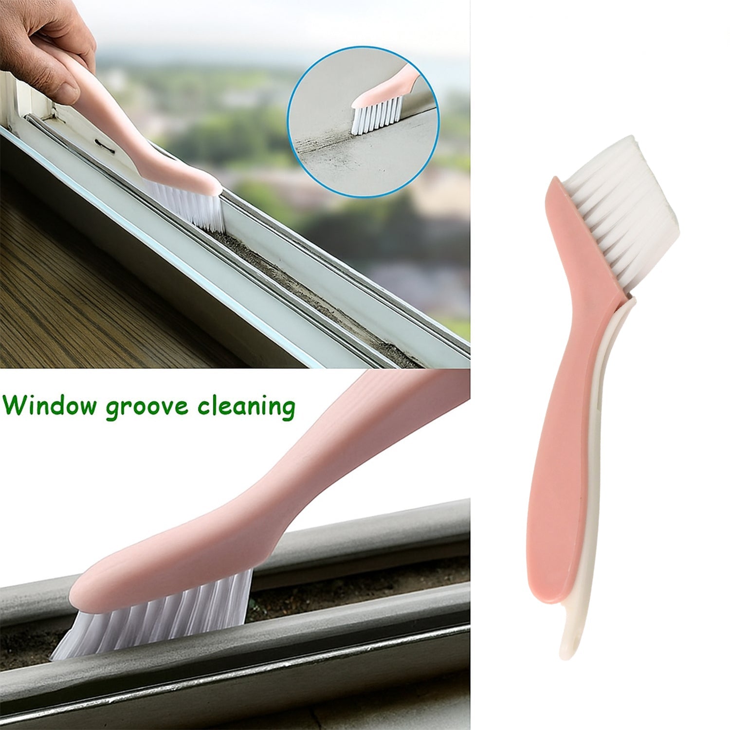 Multi-Functional 2-in-1 Groove Cleaning Brush with Crevice Scraper