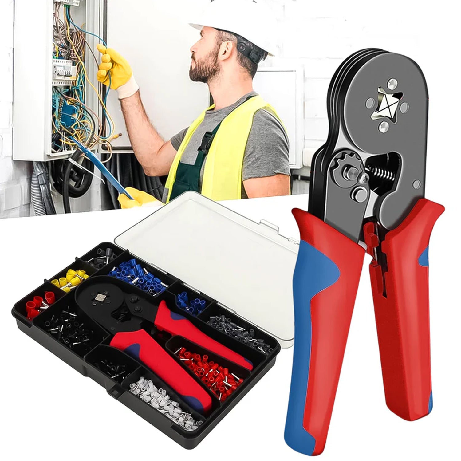 Approx 1200 Piece Ferrule Crimping Tool Kit Set