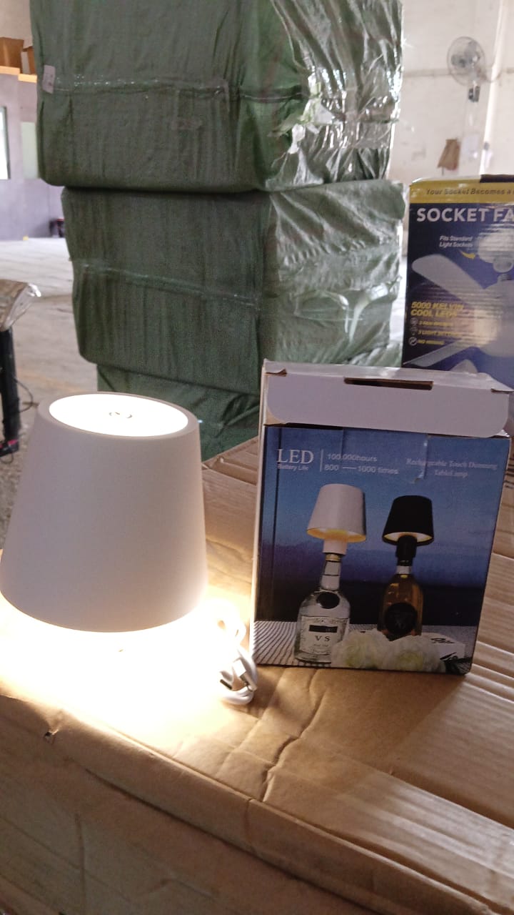 USB Rechargeable LED Bottle Lamp â€“ 3 Color Dimmable Wireless Table Light for Home & Bar (1 Pc)