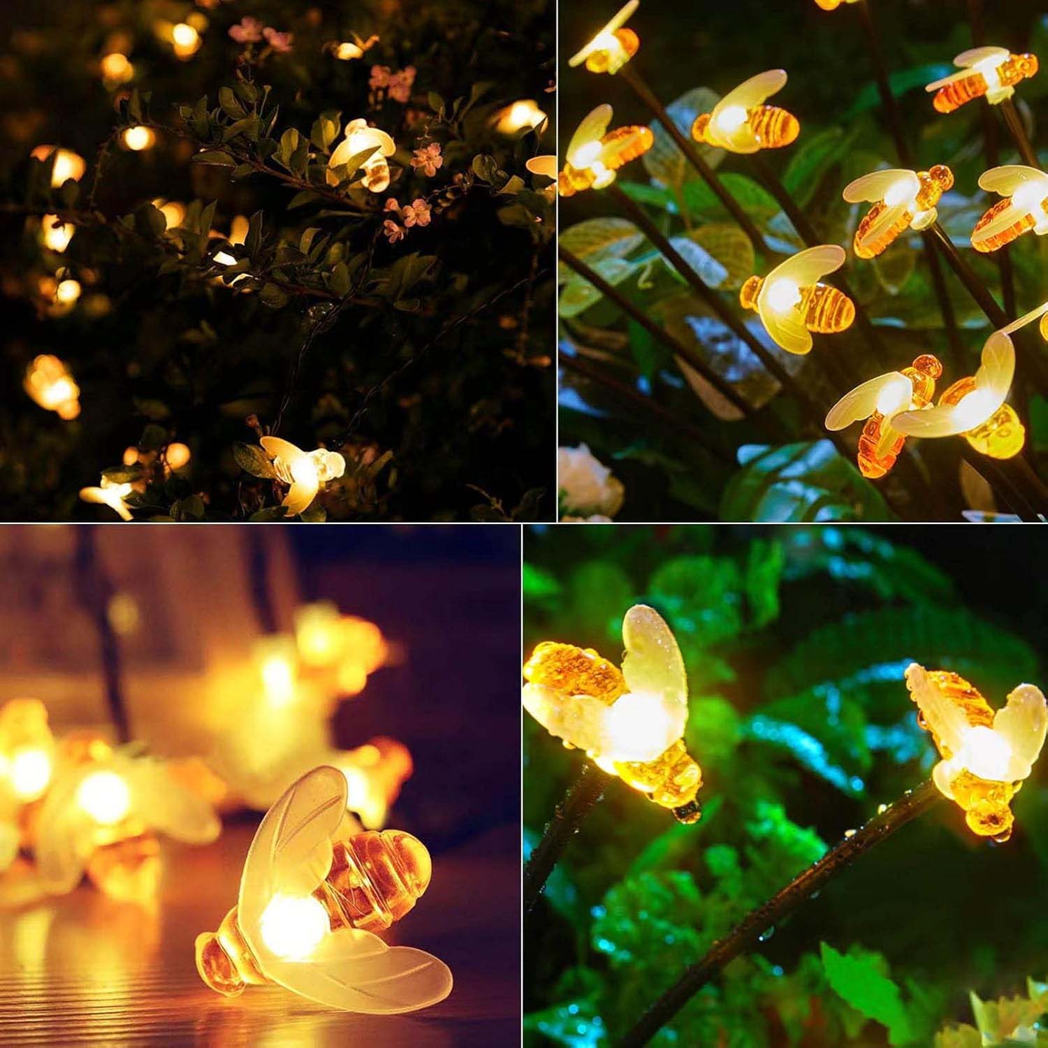 Solar firefly garden lights set
