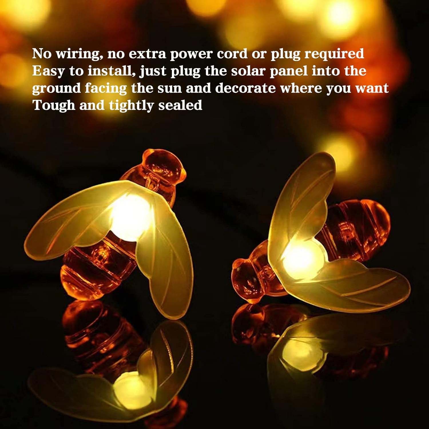 Decorative solar-powered firefly lights