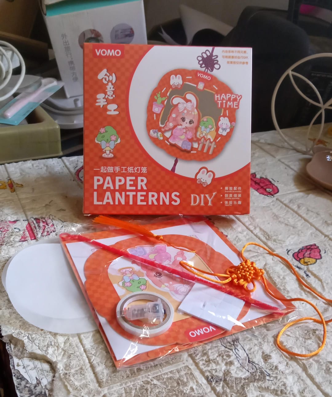 DIY Handmade Cartoon Paper Lanterns – Antique Hollow-Out LED Projection for Festival Decor