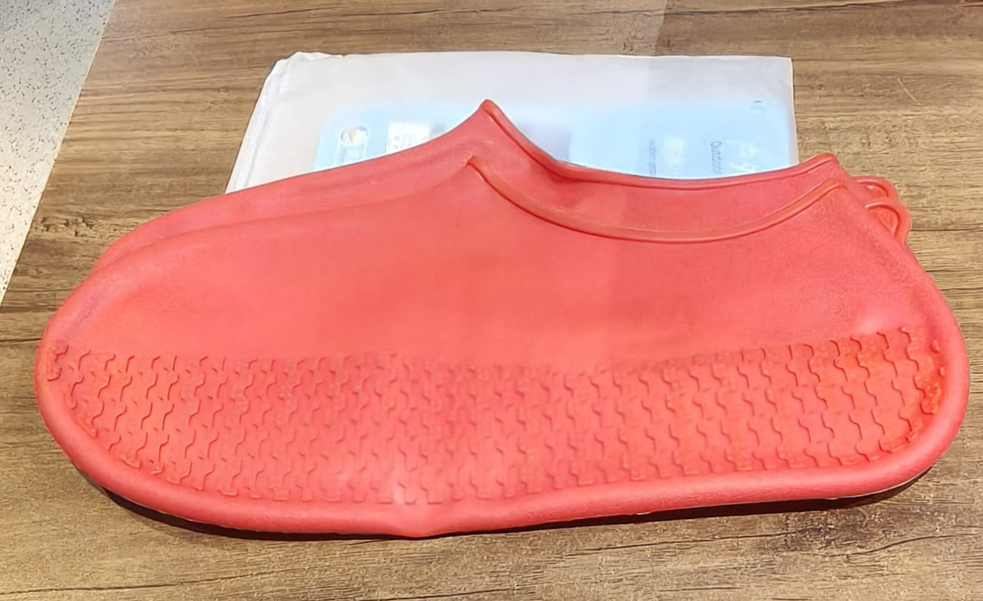 Orange Non-Slip Silicone Rain Reusable Anti skid Waterproof Fordable Boot Shoe Cover (1 Pair)