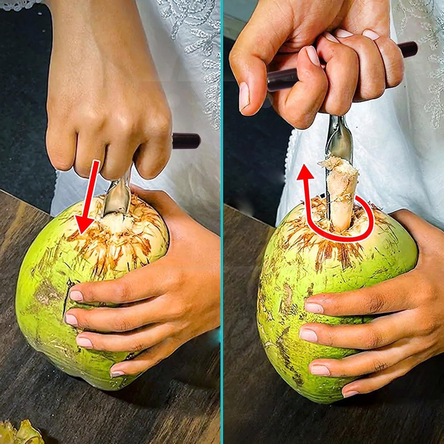 Stainless Steel Coconut Breaker Tool with Comfortable T-Handle (1 Pc)