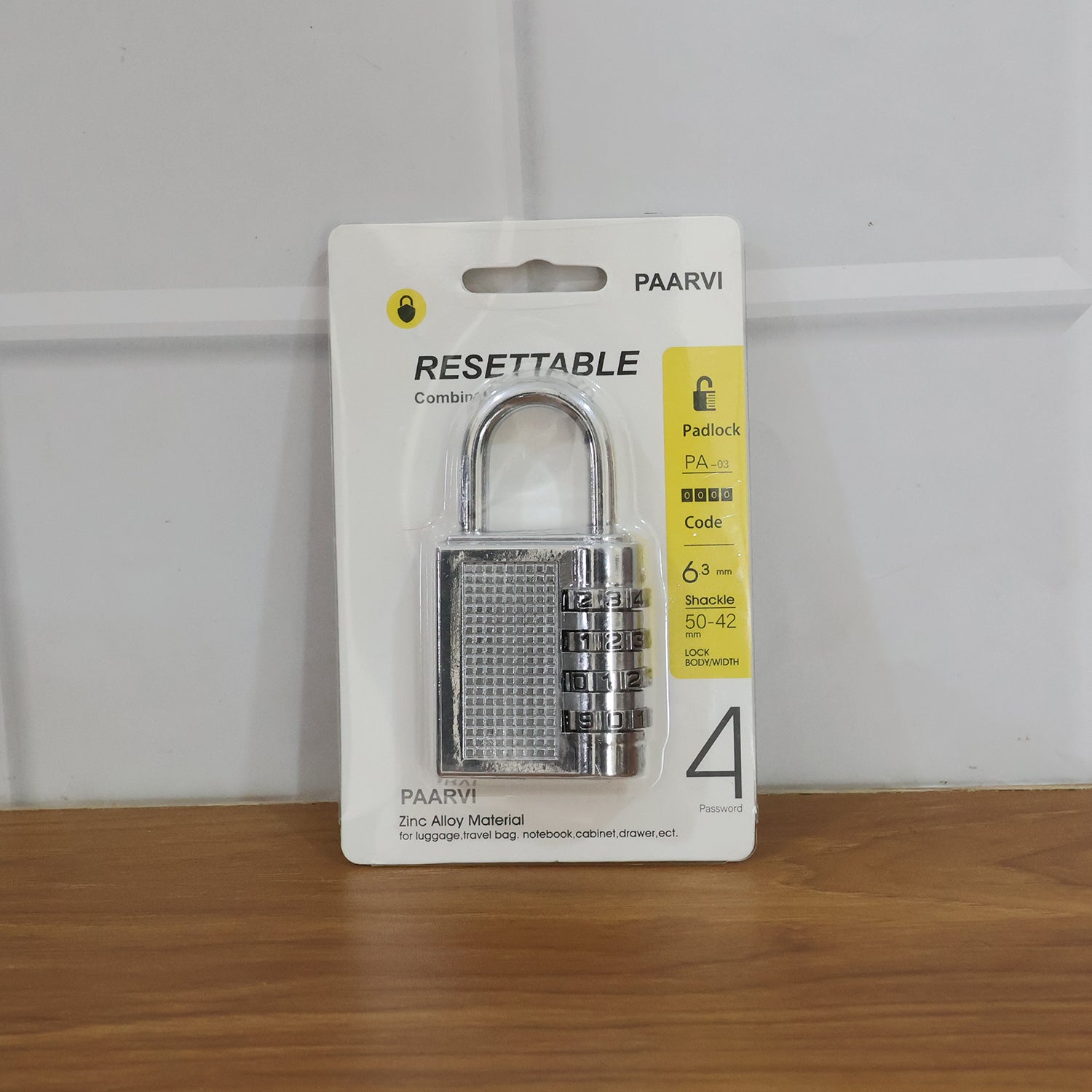 Heavy-Duty 4-Digit Resettable Combination Padlock (1 Pc)