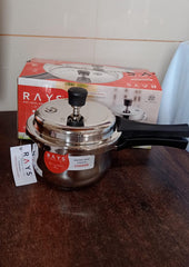 Stainless Steel Rays Fusion Pressure Cookers With Outer Lid (2.5 Litres / 5-Year warranty,  ISI Number :- 2347, BIS Number :- CM/L -7600164310