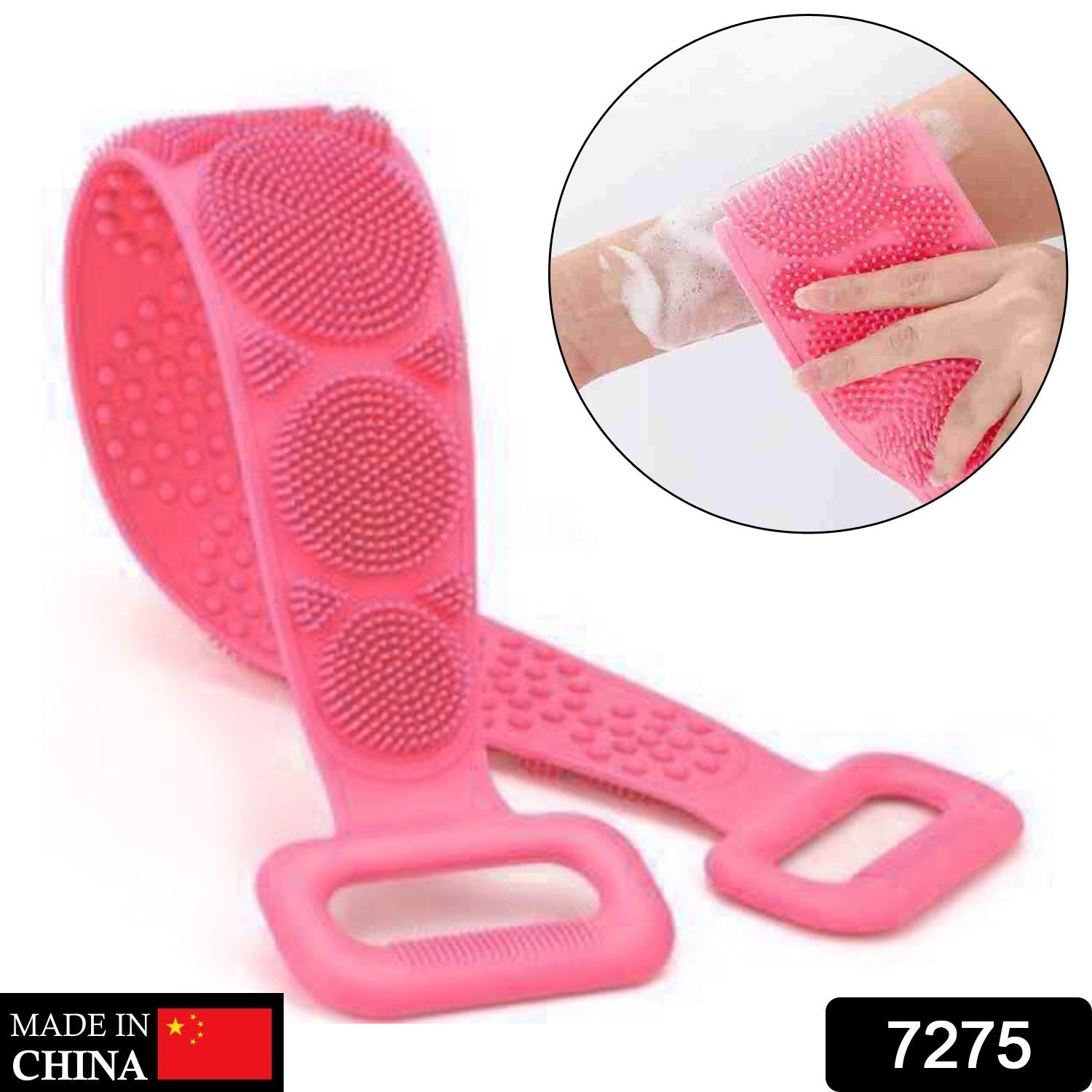 Silicone Body Back Scrubber Double Side Bathing Brush for Skin Deep Cleaning, Scrubber Belt (Copy)