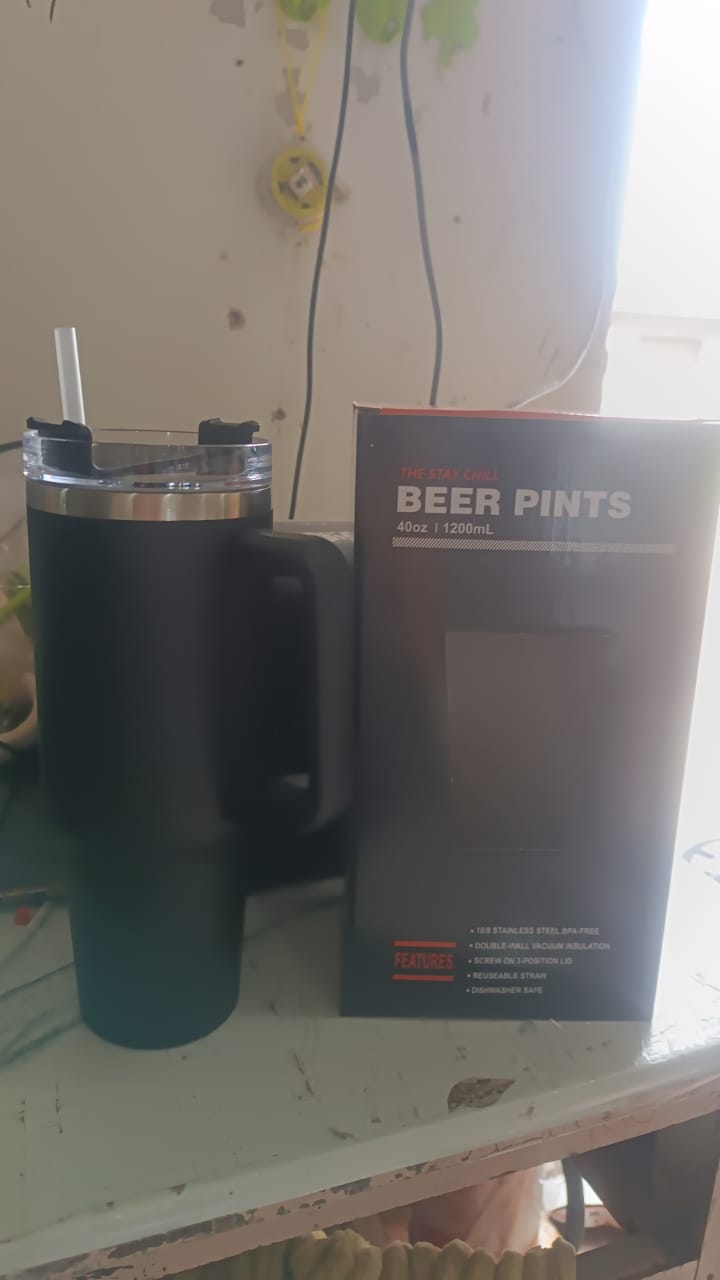 Customize / personalized Premium 1200 ML Stainless Steel Vacuum Insulated Travel Mug with Straw and Handle, Tumbler (1200ML / 1 Pc)