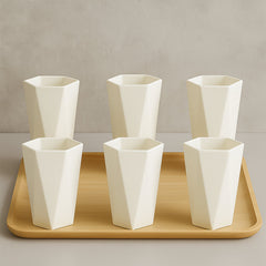 Designer Hexagon Shape Glass Set 