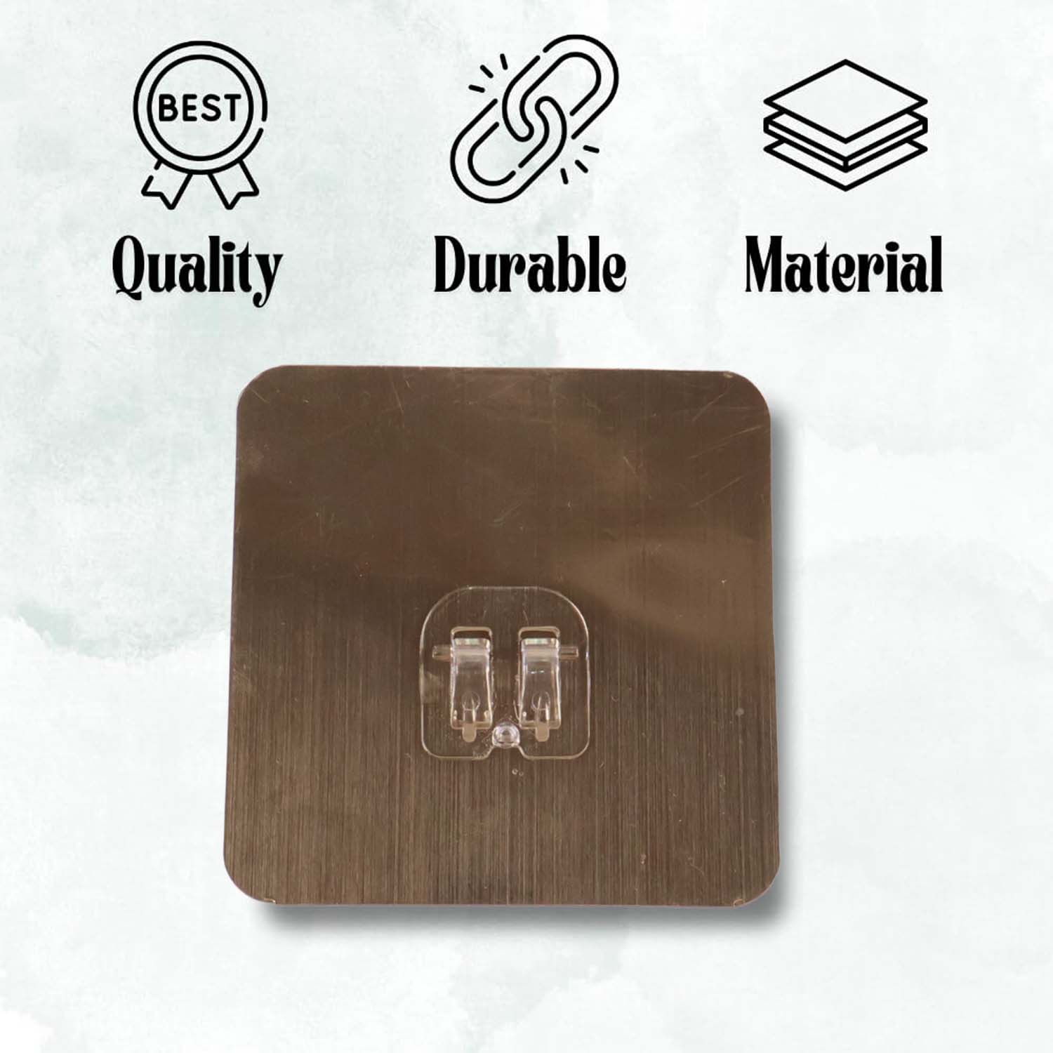 Self-Adhesive Heavy-Duty Plastic Wall Hook â€“ 1 Pc (8x8 cm)