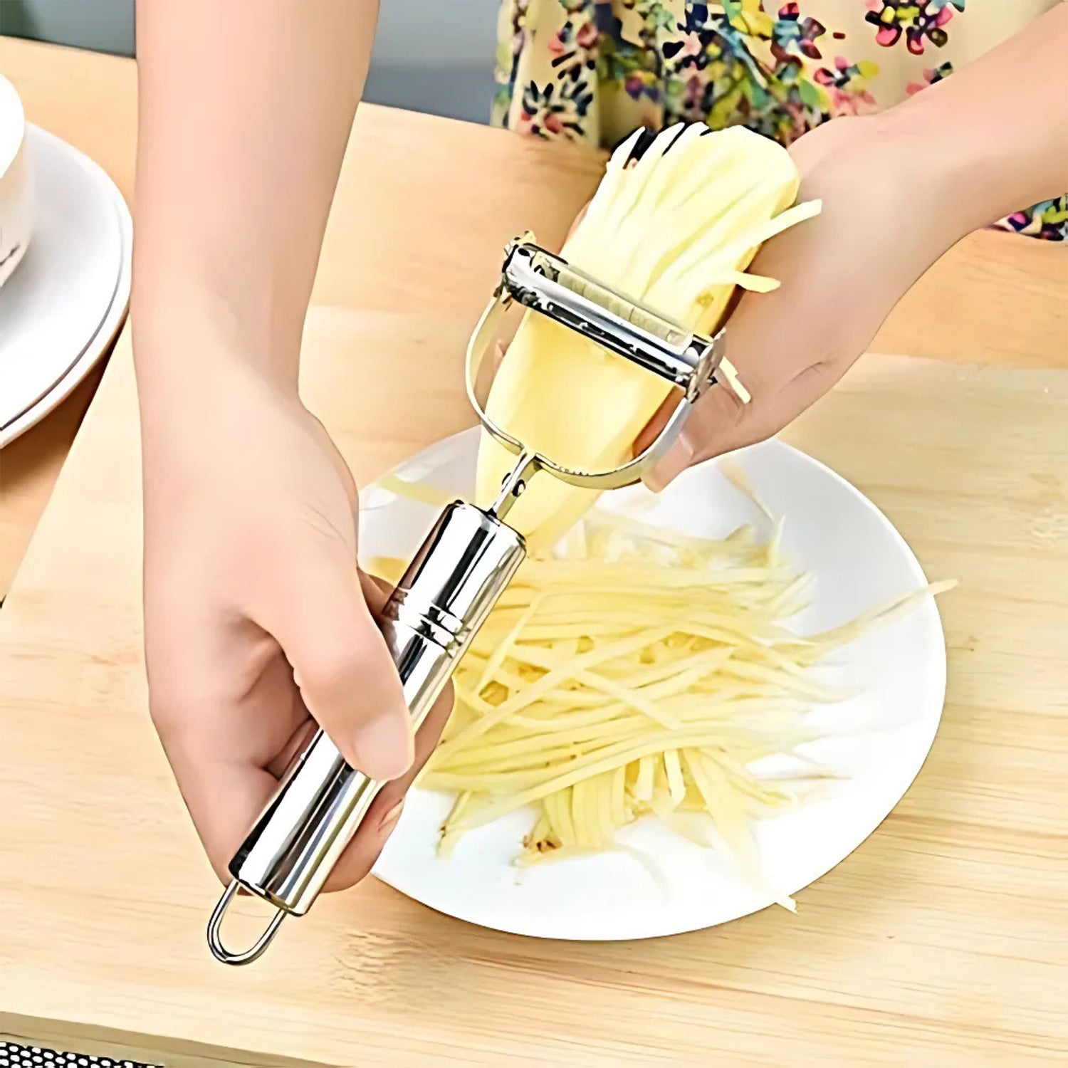 Heavy-Duty Julienne Cutter with Peeler â€“ Stainless Steel