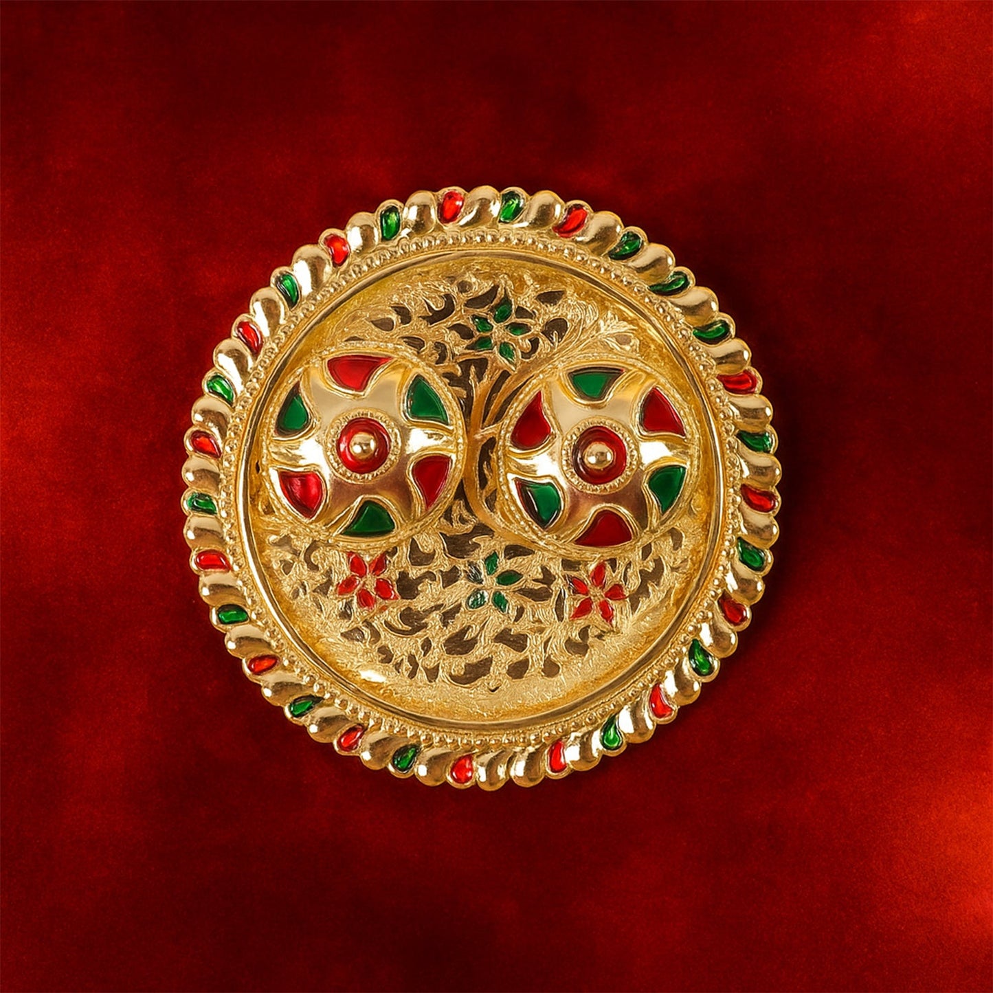 Meenakari Roliâ€“Chawal Pooja Thali -  (1 Pc / Mix design)