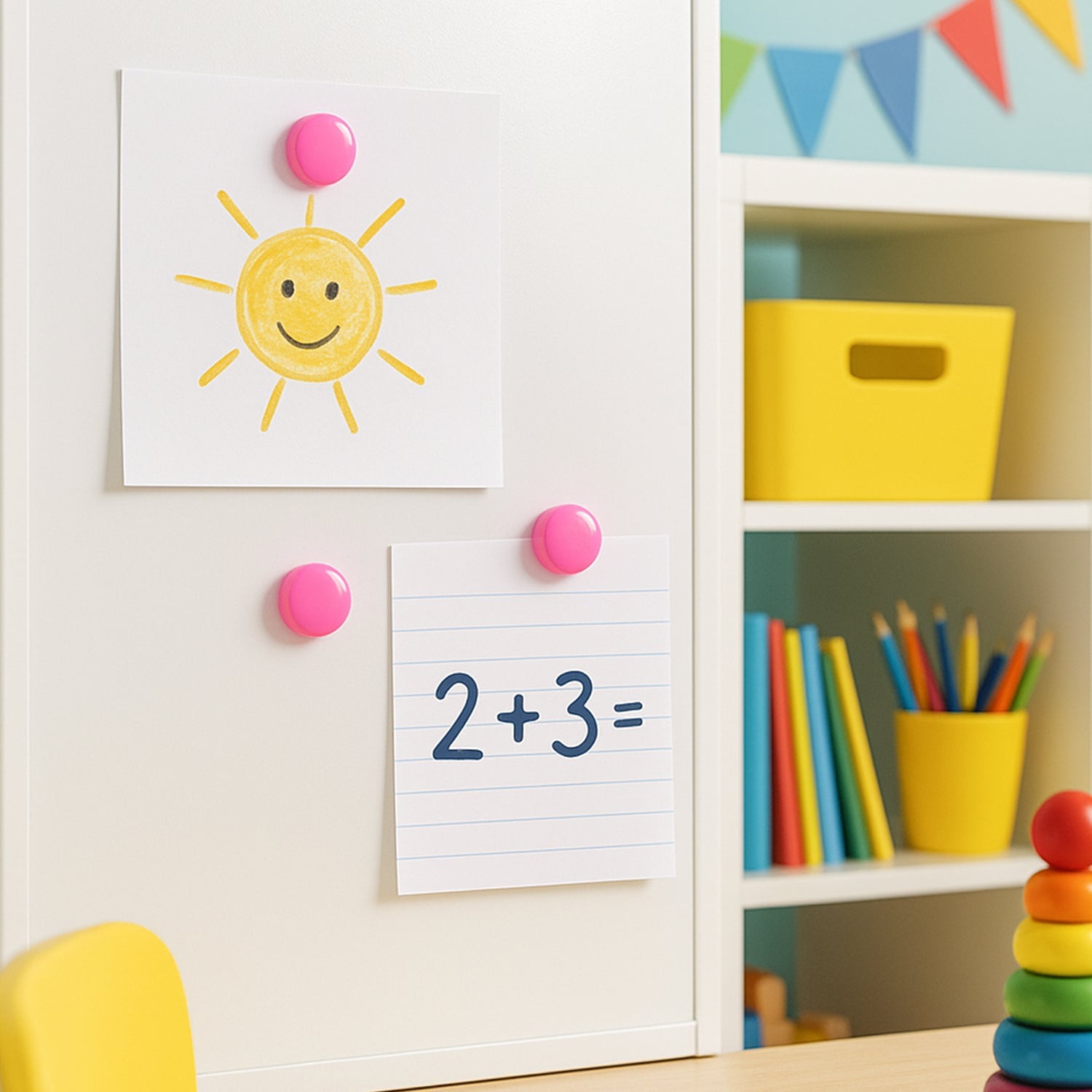 Round Fridge Magnets - (4 Pc / Set)