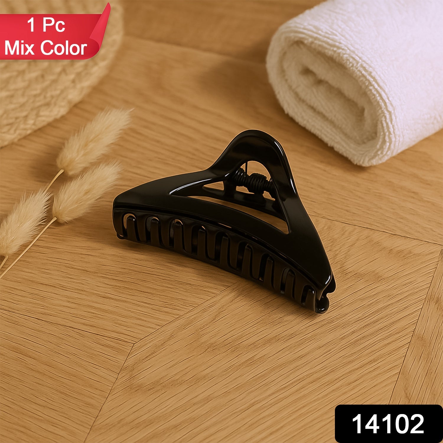 Triangle Shape Mix Color Plastic Hair Claw Clip â€“ 1 Pc Durable Grip for Women and Girls