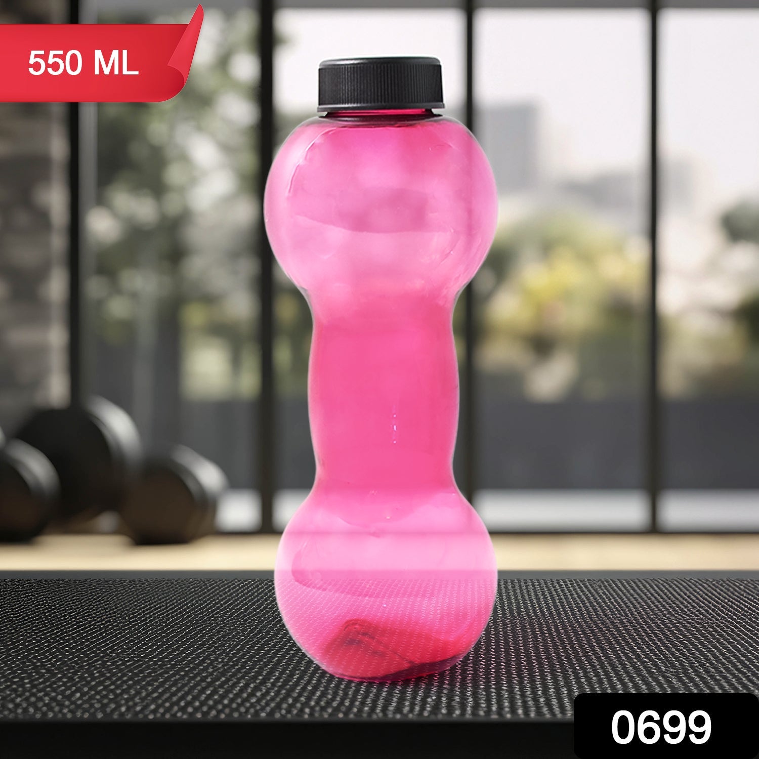 Unbreakable Plastic dumbbell Shape Water Bottle  (550 ml / 1 Pc)