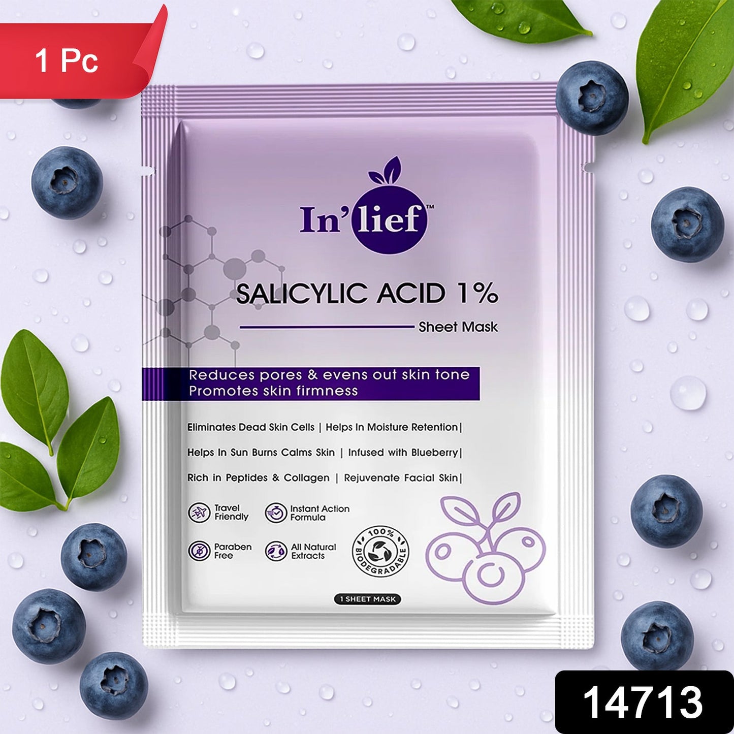 Inâ€™lief Salicylic Acid 1% Clarifying & Pore-Refining Facial Sheet Mask (1 Pc)